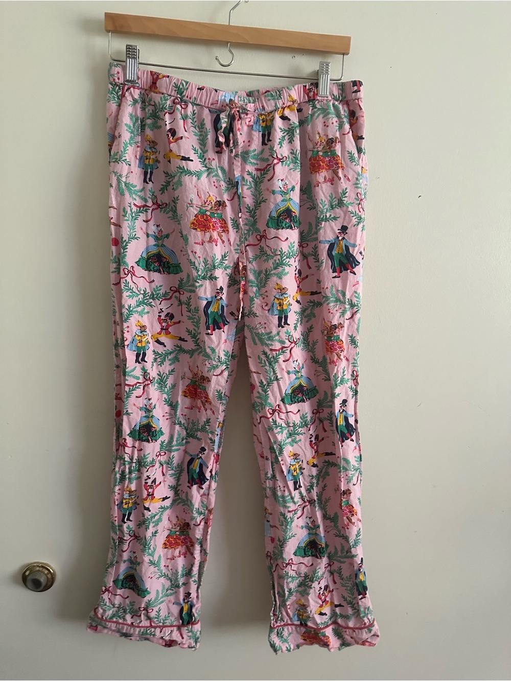 Printfresh M Pink Nutcracker Holiday Pajama Bottoms Drawstring organic Cotton